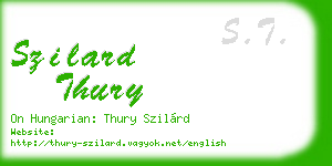szilard thury business card
